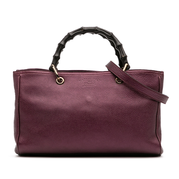Pre-Loved Gucci Medium Calfskin Bamboo Shopper Satchel - Picture 1 of 12